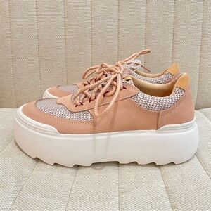 NEW‎ UGG Marin Mega Lace Platform Pita Suede Women Size 8 Casual Sneakers Orange